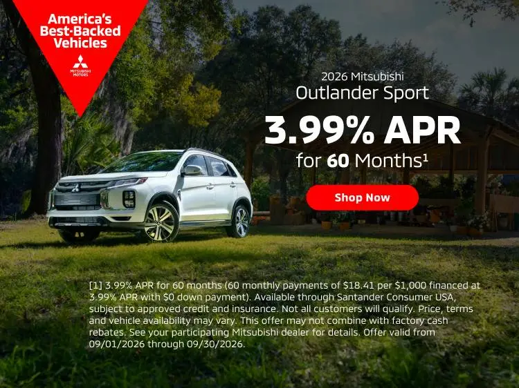 2026 Mitsubishi Outlander Sport — 3.99% APR for 60 months